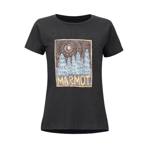 Marmot W Woodblock Tee SS, Charcoal/Heather