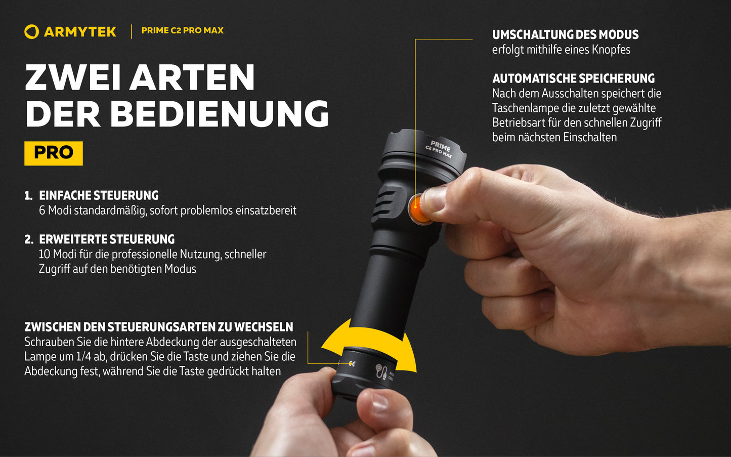 Armytek Prime C2 Pro Max, Magnet USB