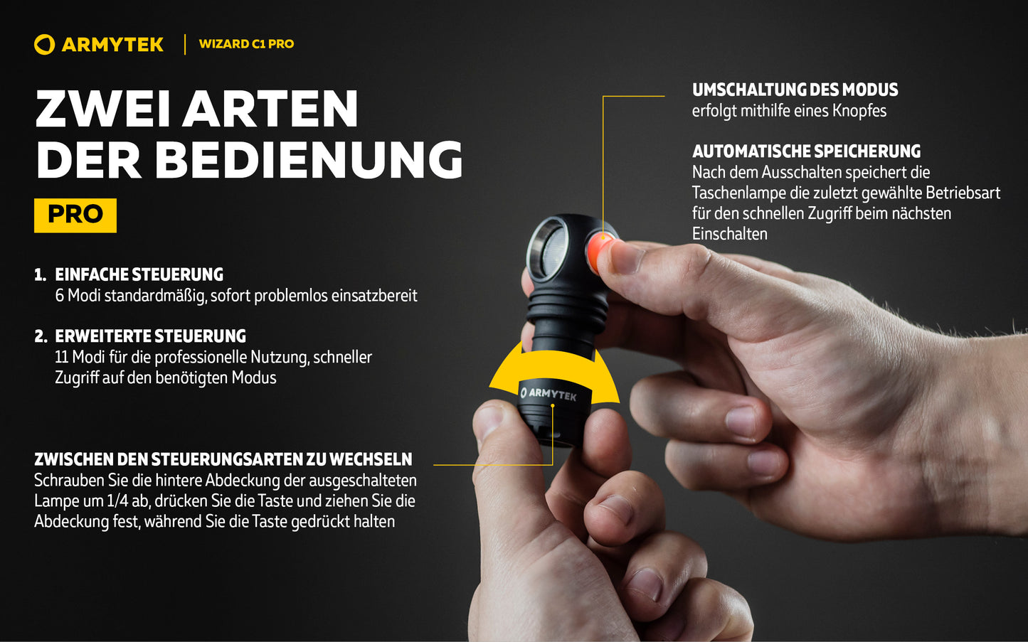 Armytek Wizard C1 Pro, Magnet USB