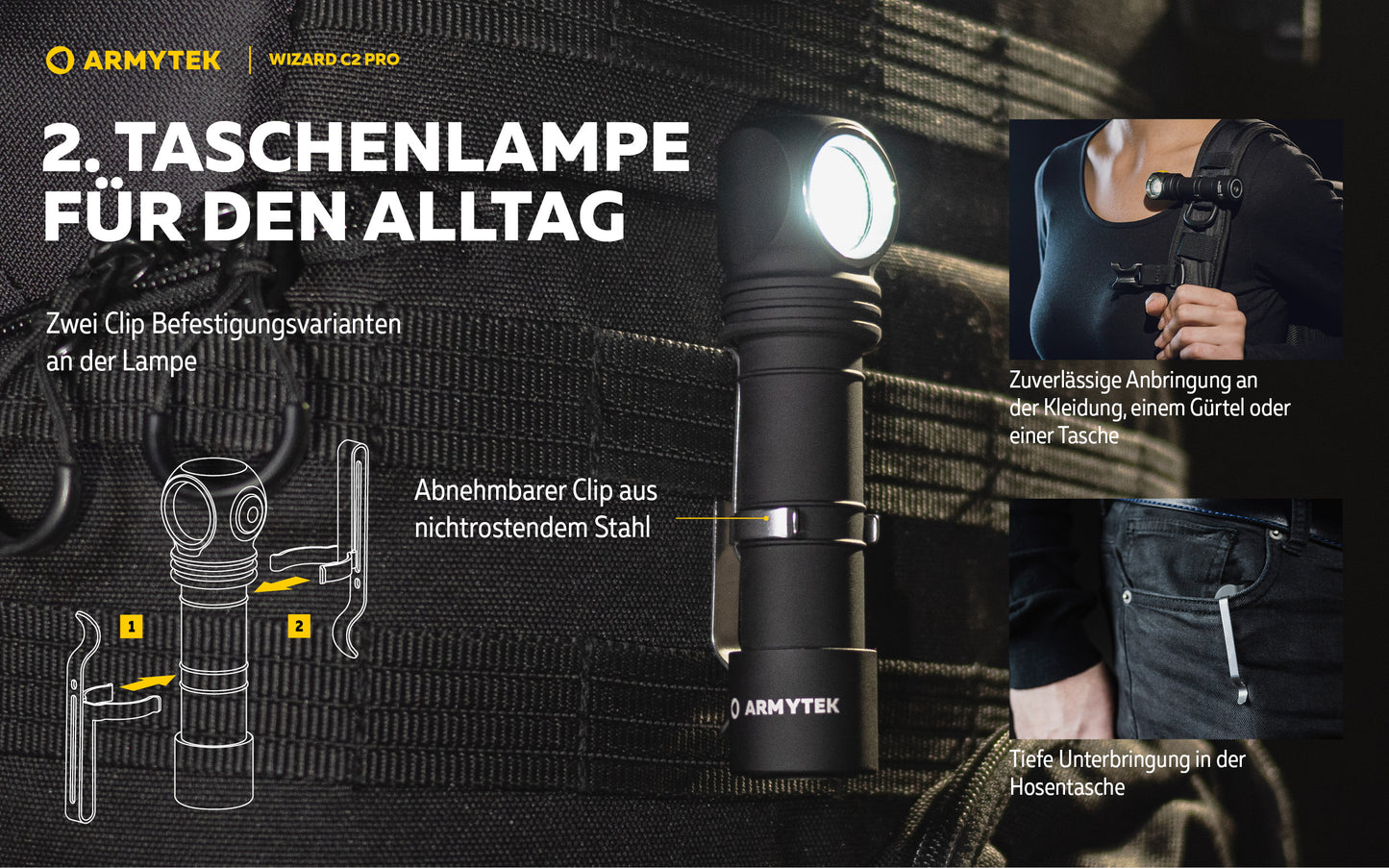 Armytek Wizard C2 Pro, Magnet USB