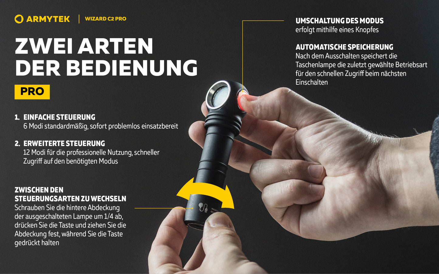 Armytek Wizard C2 Pro, Magnet USB